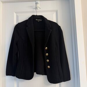 St. John Black Blazer with Gold Buttons